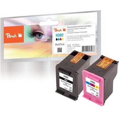 Peach Multi Pack H302 - 2 - S - zwart, kleur (cyaan, magenta, geel) - compatibel - gereviseerd - inktcartridge (alternatief voor: HP 302, HP F6U65AE, HP F6U66A) - voor HP Deskjet 1110, 21XX, 36XX; ENVY 45XX; Officejet 38XX, 46XX, 52XX Peach Multi Pack H302 - 2 - S - zwart, kleur (cyaan, magenta, geel) - compatibel - gereviseerd - inktcartridge (alternatief voor: HP 302, HP F6U65AE, HP F6U66A) - voor HP Deskjet 1110, 21XX, 36XX; ENVY 45XX; Officejet 38XX, 46XX, 52XX