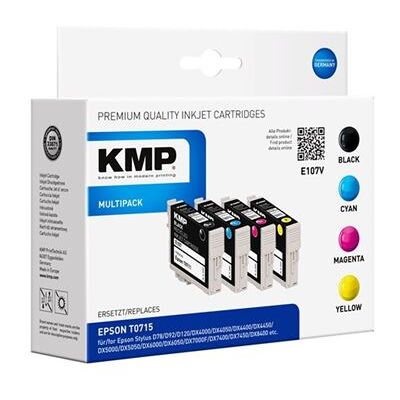 KMP MULTIPACK E107V - 4 - zwart, geel, cyaan, magenta - compatibel - inktcartridge (alternatief voor: Epson C13T07114011, Epson C13T07124011, Epson C13T07134011, Epson C13T07144011, Epson T0711, Epson T0712, Epson T0713, Epson T0714) - voor Epson Stylus D KMP MULTIPACK E107V - 4 - zwart, geel, cyaan, magenta - compatibel - inktcartridge (alternatief voor: Epson C13T07114011, Epson C13T07124011, Epson C13T07134011, Epson C13T07144011, Epson T0711, Epson T0712, Epson T0713, Epson T0714) - voor Epson Stylus D