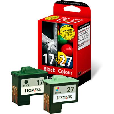 Lexmark Combo Pack #17 + #27 - 2 - zwart, kleur (cyaan, magenta, geel) - origineel - inktcartridge Lexmark Combo Pack #17 + #27 - 2 - zwart, kleur (cyaan, magenta, geel) - origineel - inktcartridge