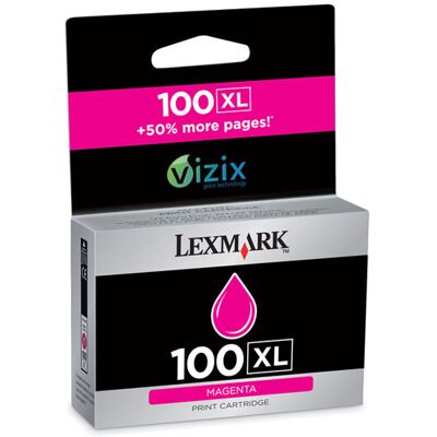Lexmark Cartridge No. 100XL - Hoog rendement - magenta - origineel - blisterverpakking met RF-alarm - inktcartridge LCCP, LRP - voor Lexmark Prevail Pro704, Value Ink Prevail Pro709, Value Ink Prospect Pro209 Lexmark Cartridge No. 100XL - Hoog rendement - magenta - origineel - blisterverpakking met RF-alarm - inktcartridge LCCP, LRP - voor Lexmark Prevail Pro704, Value Ink Prevail Pro709, Value Ink Prospect Pro209