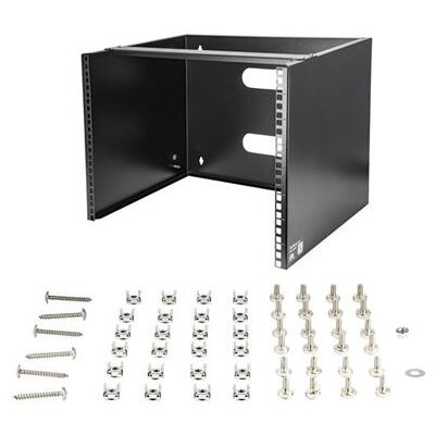 Startech Wand monteerbaar rack voor apparatuur tot 13,75"/35 cm diep - wandkast - serverkast - massief staal - 8U - Kast - monteerbaar aan muur - zwart - 8U - 12" Startech Wand monteerbaar rack voor apparatuur tot 13,75"/35 cm diep - wandkast - serverkast - massief staal - 8U - Kast - monteerbaar aan muur - zwart - 8U - 12"