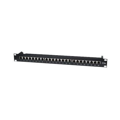 Intellinet Patch Panel, Cat5e, FTP, 24-Port, 1U, Shielded, 90° Top-Entry Punch-Down Blocks, Black - Patchpaneel - CAT 5e - STP - RJ-45 X 24 - zwart - 1U - 19" Intellinet Patch Panel, Cat5e, FTP, 24-Port, 1U, Shielded, 90° Top-Entry Punch-Down Blocks, Black - Patchpaneel - CAT 5e - STP - RJ-45 X 24 - zwart - 1U - 19"