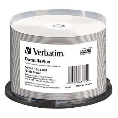 Verbatim DataLifePlus - DVD-R x 50 - 4.7 GB - opslagmedia Verbatim DataLifePlus - DVD-R x 50 - 4.7 GB - opslagmedia