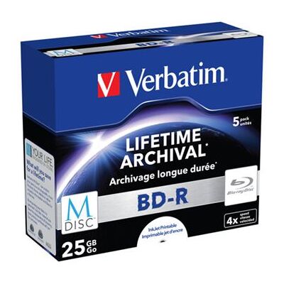 Hama Verbatim M-Disc - 5 x BD-R - 25 GB 4x - inkjet-bedrukbaar oppervlak - jewel case Hama Verbatim M-Disc - 5 x BD-R - 25 GB 4x - inkjet-bedrukbaar oppervlak - jewel case