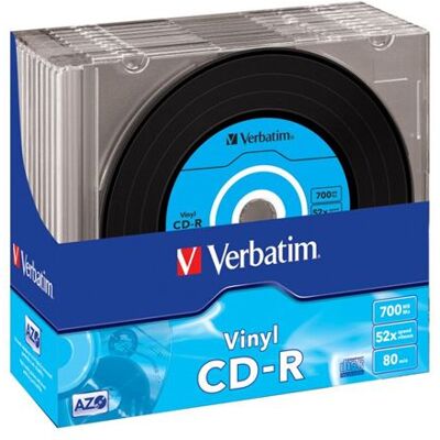 Verbatim Data Vinyl - 10 x CD-R - 700 MB 52x - Dun CD-hoesje Verbatim Data Vinyl - 10 x CD-R - 700 MB 52x - Dun CD-hoesje