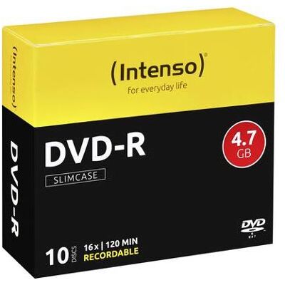 Intenso - 10 x DVD-R - 4.7 GB (120 min.) 16x - slim jewel case Intenso - 10 x DVD-R - 4.7 GB (120 min.) 16x - slim jewel case