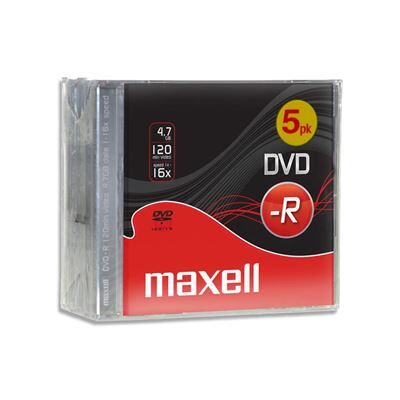 Maxell - DVD-R x 5 - 4.7 GB - opslagmedia Maxell - DVD-R x 5 - 4.7 GB - opslagmedia