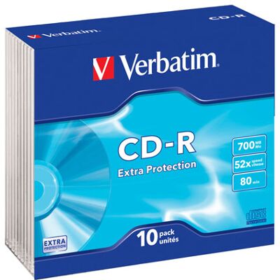 Verbatim - 10 x CD-R - 700 MB (80 min.) 52x - slim jewel case Verbatim - 10 x CD-R - 700 MB (80 min.) 52x - slim jewel case