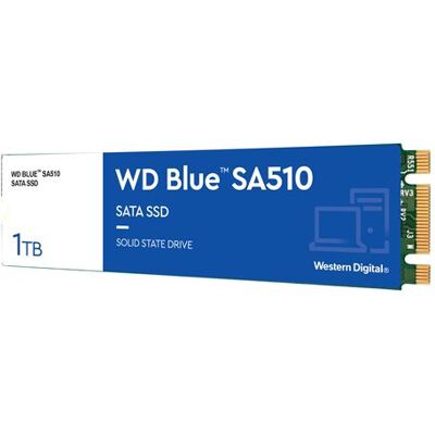 WD Blue SA510 WDS100T3B0B - SSD - 1 TB - intern - M.2 2280 - SATA 6Gb/s - blauw WD Blue SA510 WDS100T3B0B - SSD - 1 TB - intern - M.2 2280 - SATA 6Gb/s - blauw