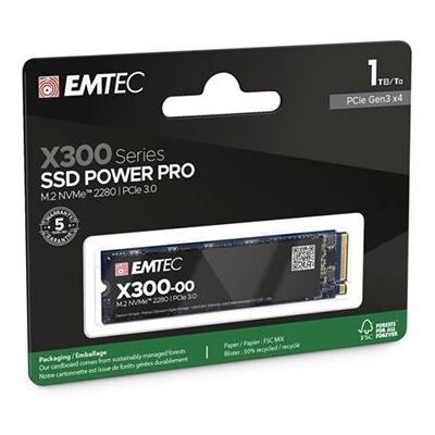 EMTEC Power Pro X300 - SSD - 1 TB - intern - M.2 2280 - PCIe 3.0 x4 (NVMe) EMTEC Power Pro X300 - SSD - 1 TB - intern - M.2 2280 - PCIe 3.0 x4 (NVMe)