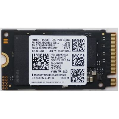 Samsung - SSD - gecodeerd - 512 GB - intern - M.2 2242 - PCIe 4.0 x4 (NVMe) - TCG Opal Encryption - FRU - voor P/N: 5SS0W79505, 5SS0W79573, 5SS0Y86994, 5SS1D71680, 5SS1D71696, 5SS1F20626, 5SS1F20638 Samsung - SSD - gecodeerd - 512 GB - intern - M.2 2242 - PCIe 4.0 x4 (NVMe) - TCG Opal Encryption - FRU - voor P/N: 5SS0W79505, 5SS0W79573, 5SS0Y86994, 5SS1D71680, 5SS1D71696, 5SS1F20626, 5SS1F20638