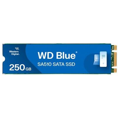 WD Blue SA510 WDS250G3B0B - SSD - 250 GB - intern - M.2 2280 - SATA 6Gb/s - blauw WD Blue SA510 WDS250G3B0B - SSD - 250 GB - intern - M.2 2280 - SATA 6Gb/s - blauw
