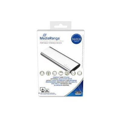 MediaRange MR1103 - SSD - 960 GB - extern (draagbaar) - USB 3.2 Gen 2 (USB-C aansluiting) - zilver MediaRange MR1103 - SSD - 960 GB - extern (draagbaar) - USB 3.2 Gen 2 (USB-C aansluiting) - zilver