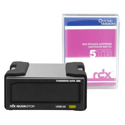 Overland Tandberg RDX QuikStor - Schijfstation - RDX-cassette - SuperSpeed USB 3.0 - extern - met 5 TB-patroon Overland Tandberg RDX QuikStor - Schijfstation - RDX-cassette - SuperSpeed USB 3.0 - extern - met 5 TB-patroon