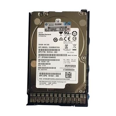 HPE - Vaste schijf - 300 GB - 2.5" SFF - SAS 12Gb/s - 10000 tpm - met HPE Smart Carrier HPE - Vaste schijf - 300 GB - 2.5" SFF - SAS 12Gb/s - 10000 tpm - met HPE Smart Carrier