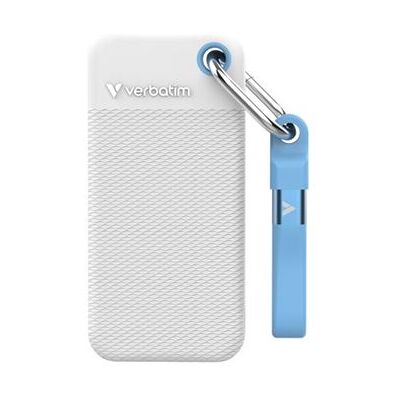 Verbatim Pocket - Color Edition - SSD - 1 TB - sleutelhanger met kabelaansluiting - extern (draagbaar) - M.2 - USB 3.2 Gen 2 (USB-C aansluiting) - wit Verbatim Pocket - Color Edition - SSD - 1 TB - sleutelhanger met kabelaansluiting - extern (draagbaar) - M.2 - USB 3.2 Gen 2 (USB-C aansluiting) - wit