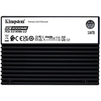 Kingston DC3000ME - SSD - Enterprise - gecodeerd - 3.84 TB - intern - 2.5" - U.2 PCIe 5.0 x4 (NVMe) - 256-bits AES - TCG Opal Encryption 2.0 Kingston DC3000ME - SSD - Enterprise - gecodeerd - 3.84 TB - intern - 2.5" - U.2 PCIe 5.0 x4 (NVMe) - 256-bits AES - TCG Opal Encryption 2.0