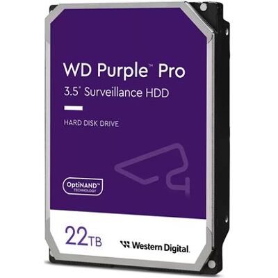WD Purple Pro WD221PURP - Vaste schijf - 22 TB - bewaking, slimme video - intern - 3.5" - SATA 6Gb/s - 7200 tpm -buffer: 512 MB WD Purple Pro WD221PURP - Vaste schijf - 22 TB - bewaking, slimme video - intern - 3.5" - SATA 6Gb/s - 7200 tpm -buffer: 512 MB
