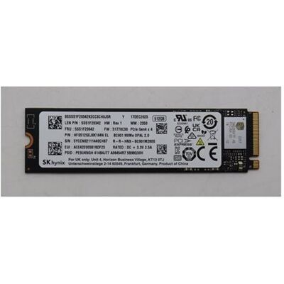 SK Hynix - SSD - gecodeerd - 512 GB - intern - M.2 2280 - PCIe 4.0 x4 (NVMe) - TCG Opal Encryption 2.0 - FRU SK Hynix - SSD - gecodeerd - 512 GB - intern - M.2 2280 - PCIe 4.0 x4 (NVMe) - TCG Opal Encryption 2.0 - FRU
