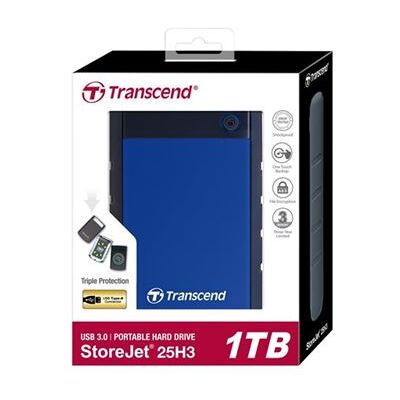 Transcend StoreJet 25H3B - Vaste schijf - 1 TB - extern (draagbaar) - 2.5" - USB 3.0 Transcend StoreJet 25H3B - Vaste schijf - 1 TB - extern (draagbaar) - 2.5" - USB 3.0