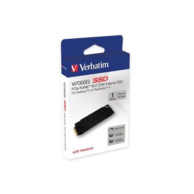 Verbatim Vi7000G - SSD - 1 TB - NVMe - intern - M.2 2280 - PCIe 4.0 x4 - geïntegreerde warmteafvoer Verbatim Vi7000G - SSD - 1 TB - NVMe - intern - M.2 2280 - PCIe 4.0 x4 - geïntegreerde warmteafvoer