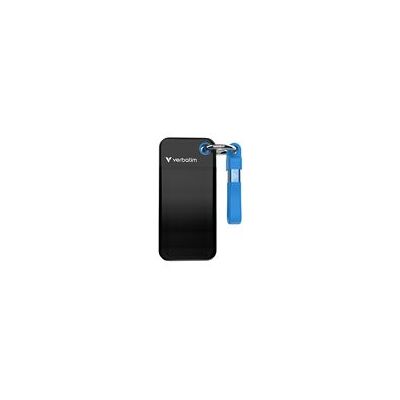 Verbatim Pocket - SSD - 2 TB - sleutelhanger met kabelaansluiting - extern (draagbaar) - M.2 - USB 3.2 Gen 2 (USB-C aansluiting) - zwart/blauw Verbatim Pocket - SSD - 2 TB - sleutelhanger met kabelaansluiting - extern (draagbaar) - M.2 - USB 3.2 Gen 2 (USB-C aansluiting) - zwart/blauw