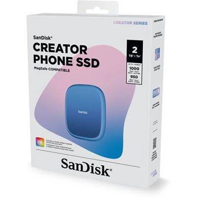 SanDisk Creator Phone - SSD - 2 TB - extern (draagbaar) - USB 3.2 Gen 2 (USB-C aansluiting) SanDisk Creator Phone - SSD - 2 TB - extern (draagbaar) - USB 3.2 Gen 2 (USB-C aansluiting)