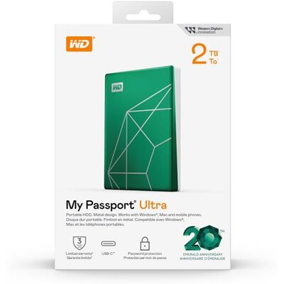Western Digital Black Externe SSD My Passport Ultra 2 TB Smaragdgroen Western Digital Black Externe SSD My Passport Ultra 2 TB Smaragdgroen