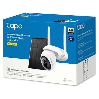 TP-Link Tapo C665G KIT V1 - Solar-Powered Security Camera Kit - netwerkbewakingscamera - pan / tilt - openlucht - weerbestendig - kleur (Dag en nacht) - 8 MP - 3840 x 2160 - 4K - vastgesteld brandpunt - audio - draadloos - Wi-Fi - 2.4GHz radio, 5GHz-radio TP-Link Tapo C665G KIT V1 - Solar-Powered Security Camera Kit - netwerkbewakingscamera - pan / tilt - openlucht - weerbestendig - kleur (Dag en nacht) - 8 MP - 3840 x 2160 - 4K - vastgesteld brandpunt - audio - draadloos - Wi-Fi - 2.4GHz radio, 5GHz-radio