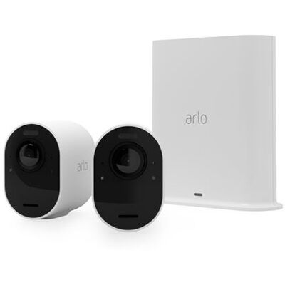 Set van 2 Arlo Ultra 2 Spotlight bewakingscamera's voor binnen en buiten Wit Set van 2 Arlo Ultra 2 Spotlight bewakingscamera's voor binnen en buiten Wit