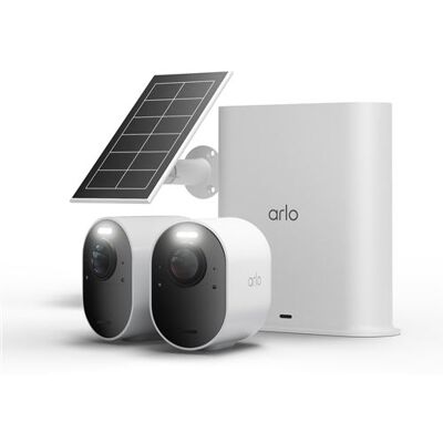 Arlo Set van 2 verbonden bewakingscamera's Ultra 3 voor buiten Wit + 1 zonnepaneel Arlo Set van 2 verbonden bewakingscamera's Ultra 3 voor buiten Wit + 1 zonnepaneel