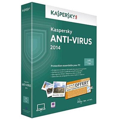 Kaspersky Lab KASPERSKY ANTIVIRUS 2014 1 AN 3 POSTES Kaspersky Lab KASPERSKY ANTIVIRUS 2014 1 AN 3 POSTES
