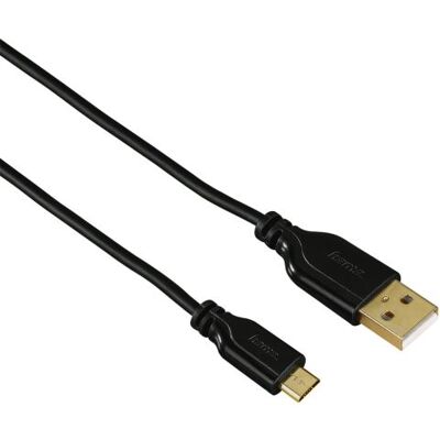 Hama - USB-kabel - USB (M) naar micro-USB type B (M) omkeerbaar - USB 2.0 - 75 cm - gevormd - zwart Hama - USB-kabel - USB (M) naar micro-USB type B (M) omkeerbaar - USB 2.0 - 75 cm - gevormd - zwart