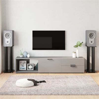 vidaXL Luidsprekerstandaards 2 st 4 pijlers gehard glas zwart vidaXL Luidsprekerstandaards 2 st 4 pijlers gehard glas zwart