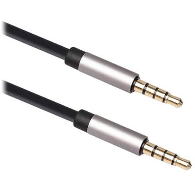 DLH - Audiokabel - minitelefoon stereo 3,5 mm 4-polig male naar minitelefoon stereo 3,5 mm 4-polig male - 2 m - zwart DLH - Audiokabel - minitelefoon stereo 3,5 mm 4-polig male naar minitelefoon stereo 3,5 mm 4-polig male - 2 m - zwart