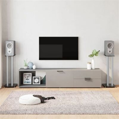 vidaXL Supports de haut-parleurs 2 pcs noir/argenté 3 piliers vidaXL Supports de haut-parleurs 2 pcs noir/argenté 3 piliers
