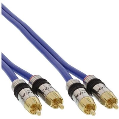 InLine Premium - Audiokabel - RCA male naar RCA male - 15 m - dubbel afgeschermde coaxiaal - blauw InLine Premium - Audiokabel - RCA male naar RCA male - 15 m - dubbel afgeschermde coaxiaal - blauw