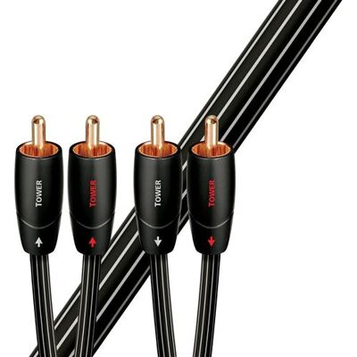 Audioquest Tower 1m RCA audiokabel Zwart Audioquest Tower 1m RCA audiokabel Zwart