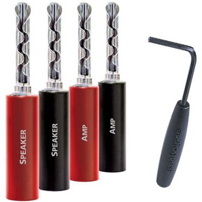 Set van 8 Audioquest SureGrip 100 banaanstekker Zilver Set van 8 Audioquest SureGrip 100 banaanstekker Zilver