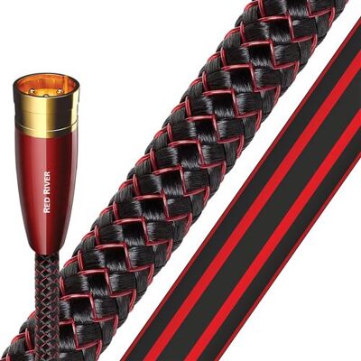 Audioquest Red River XLR audiokabel 75 cm Zwart en rood Audioquest Red River XLR audiokabel 75 cm Zwart en rood