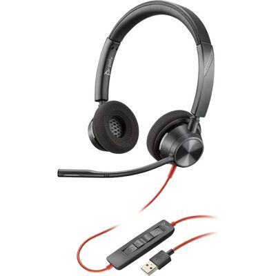 HP Poly Blackwire 3320 - Blackwire 3300 series - headset - op oor - met bekabeling - USB-A - zwart HP Poly Blackwire 3320 - Blackwire 3300 series - headset - op oor - met bekabeling - USB-A - zwart