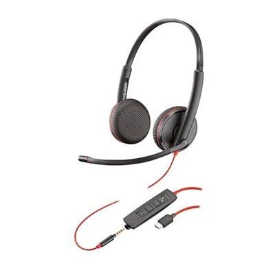 Plantronics Poly Blackwire C3225 USB-C - 3200 Series - headset - op oor - met bekabeling - 3,5 mm-stekker, USB-C - ruisisolatie Plantronics Poly Blackwire C3225 USB-C - 3200 Series - headset - op oor - met bekabeling - 3,5 mm-stekker, USB-C - ruisisolatie