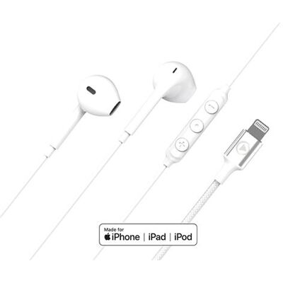 Force Play KP Bedrade Hoofdtelefoon met Lightning-knop Wit Force Play KP Bedrade Hoofdtelefoon met Lightning-knop Wit