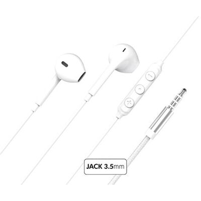 Force Play KP Bedrade Hoofdtelefoon 3,5mm Knop Wit Force Play KP Bedrade Hoofdtelefoon 3,5mm Knop Wit