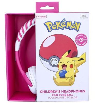 Otl Kidsafe Pokémon Pokéball Hoofdtelefoon Roze Otl Kidsafe Pokémon Pokéball Hoofdtelefoon Roze