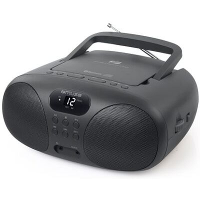 Muse Draagbare Bluetooth-radio MD-208 FM met cd-speler Zwart Muse Draagbare Bluetooth-radio MD-208 FM met cd-speler Zwart