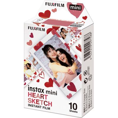 Set van 10 Fujifilm Instax Mini Heart Sketch foto's Set van 10 Fujifilm Instax Mini Heart Sketch foto's