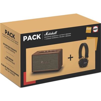 Marshall Luidsprekerpakket Acton III Bruin + Major V Bluetooth Hoofdtelefoon Bruin Marshall Luidsprekerpakket Acton III Bruin + Major V Bluetooth Hoofdtelefoon Bruin