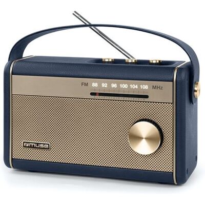 Muse Draagbare radio M-098 NB Blauw en Goud Muse Draagbare radio M-098 NB Blauw en Goud