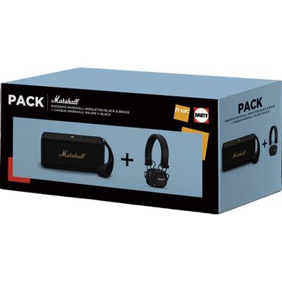 Marshall Draadloze Bluetooth luidspreker pack Middleton Black + Major Draadloze hoofdtelefoon Black Marshall Draadloze Bluetooth luidspreker pack Middleton Black + Major Draadloze hoofdtelefoon Black